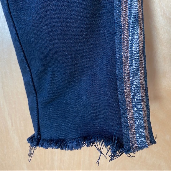 Lulus Cropped Black Glitter Multi Striped Jeans - Picture 8 of 9